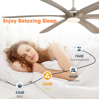 72" Jaydn Hamptons Farmhouse Satin Nickel DC Motor Downrod Mount Reversible Ceiling Fan with Lighting and Remote Control