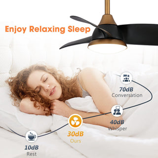 28" Modern DC Motor Downrod Mount Reversible Ceiling Fan with LED Lighting and Remote Control