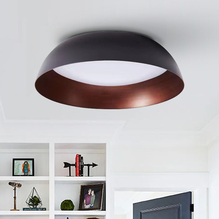 2-Light Industrial Black Ceiling Light with LED