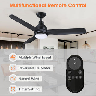 52" Cason Hamptons Induatrial Downrod Mount Reversible Ceiling Fan with LED Lighting and Remote Control