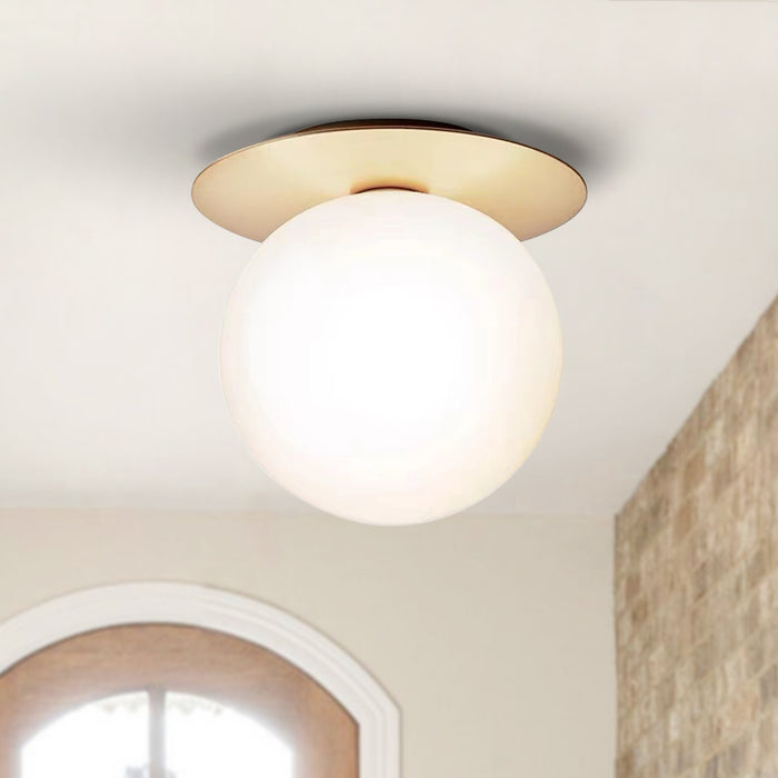 1-Light Modern Round Flush Mount Ceiling Light