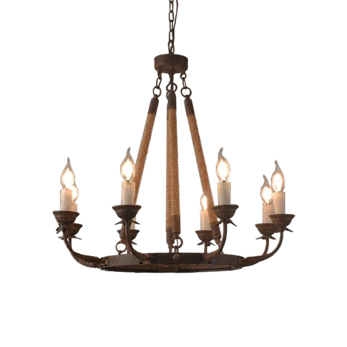 8-Light / 12-Light Farmhouse Rustic Iron Chandelier