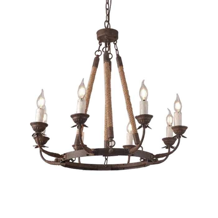 8-Light / 12-Light Farmhouse Rustic Iron Chandelier