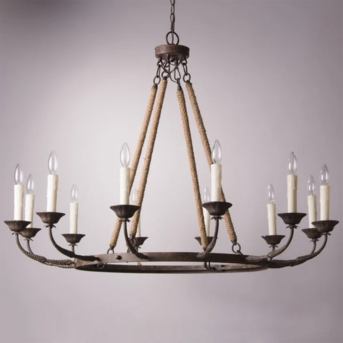 8-Light / 12-Light Farmhouse Rustic Iron Chandelier