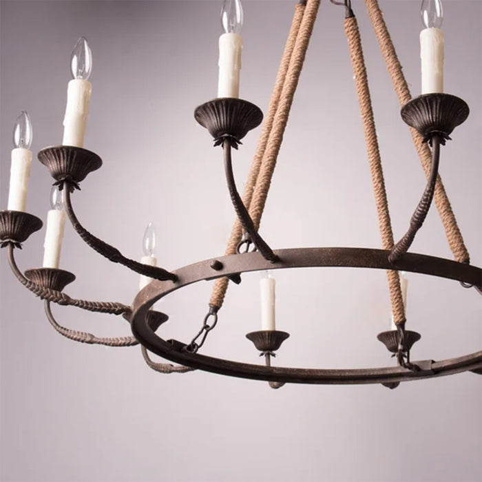 8-Light / 12-Light Farmhouse Rustic Iron Chandelier