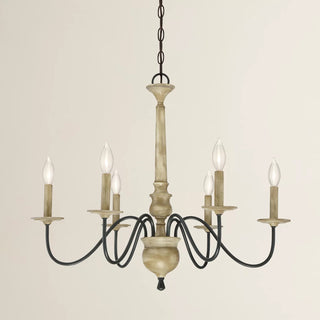 6-Light Farmhouse Chandelier with Adjustable Hanging Length in Dining Room