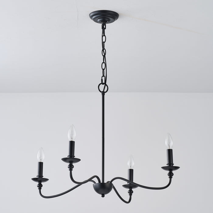 4-Light Golden or Black Industrial Pendant Lighting