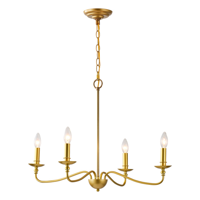 4-Light Golden or Black Industrial Pendant Lighting