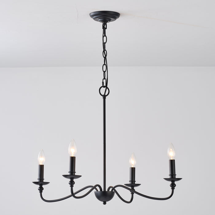 4-Light Golden or Black Industrial Pendant Lighting