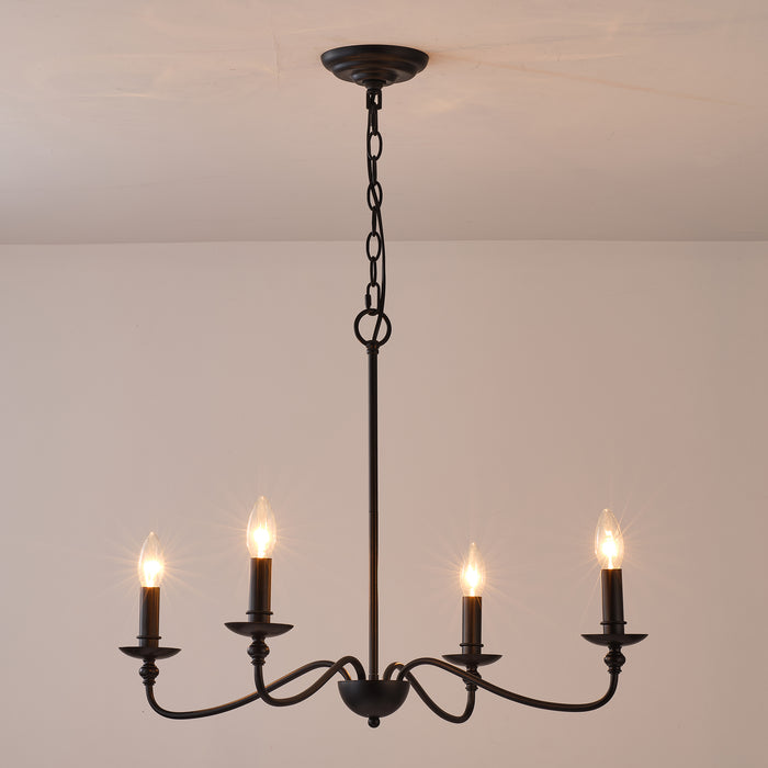 4-Light Golden or Black Industrial Pendant Lighting