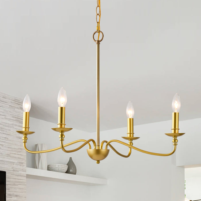 4-Light Golden or Black Industrial Pendant Lighting