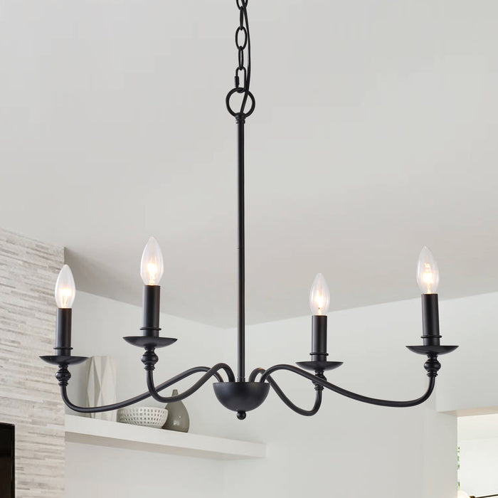 4-Light Golden or Black Industrial Pendant Lighting