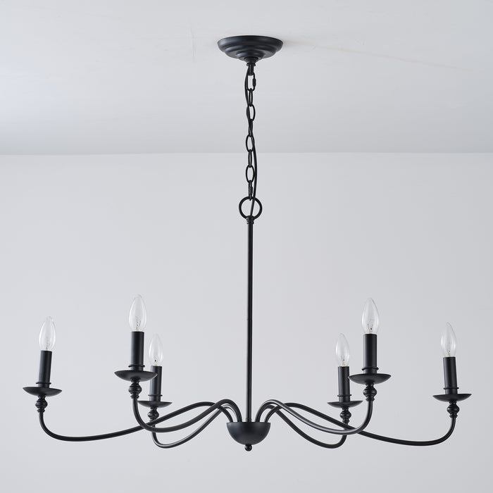 6-Light Black or Golden Industrial Pendant Lighting With Adjustable Length Chain