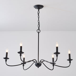 6-Light Black or Golden Industrial Pendant Lighting With Adjustable Length Chain