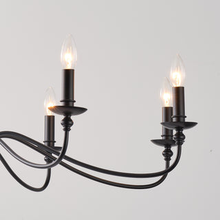 8-Light Black or Golden Industrial Pendant Lighting