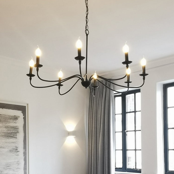 8-Light Black or Golden Industrial Pendant Lighting