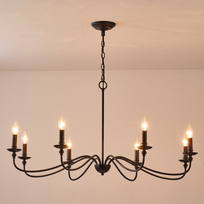 8-Light Black or Golden Industrial Pendant Lighting