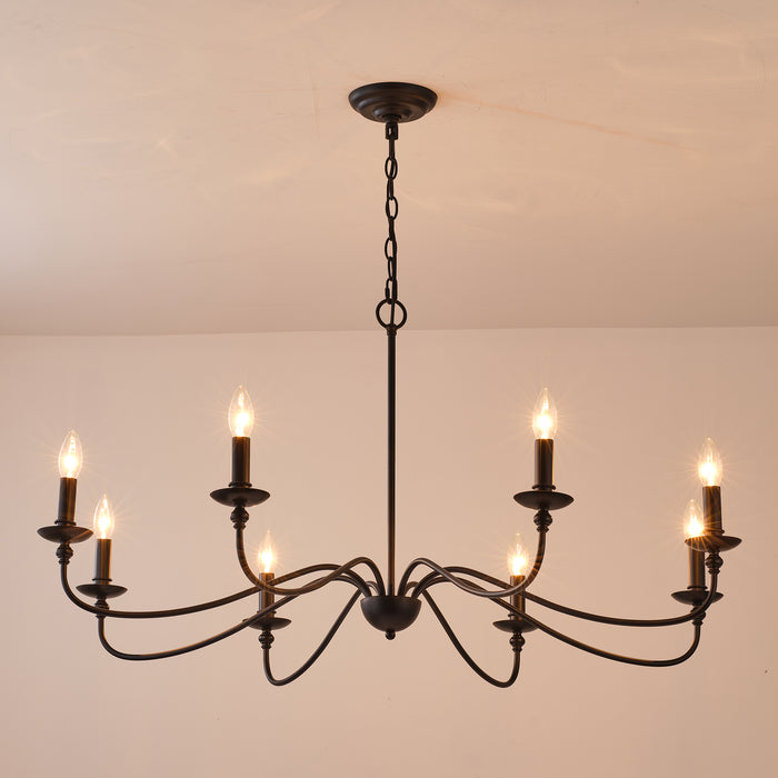 8-Light Black or Golden Industrial Pendant Lighting