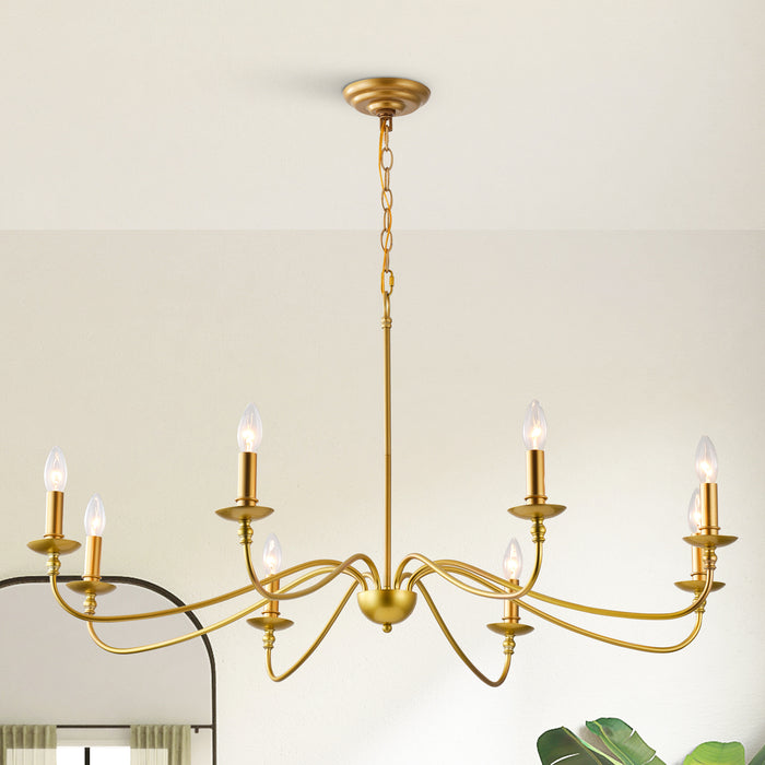 8-Light Black or Golden Industrial Pendant Lighting