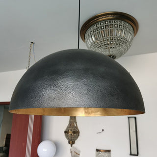 1-Light Hamptons Farmhouse Black Pendant Light with Gold Finish for Kitchen With Adjustable Hanging Length