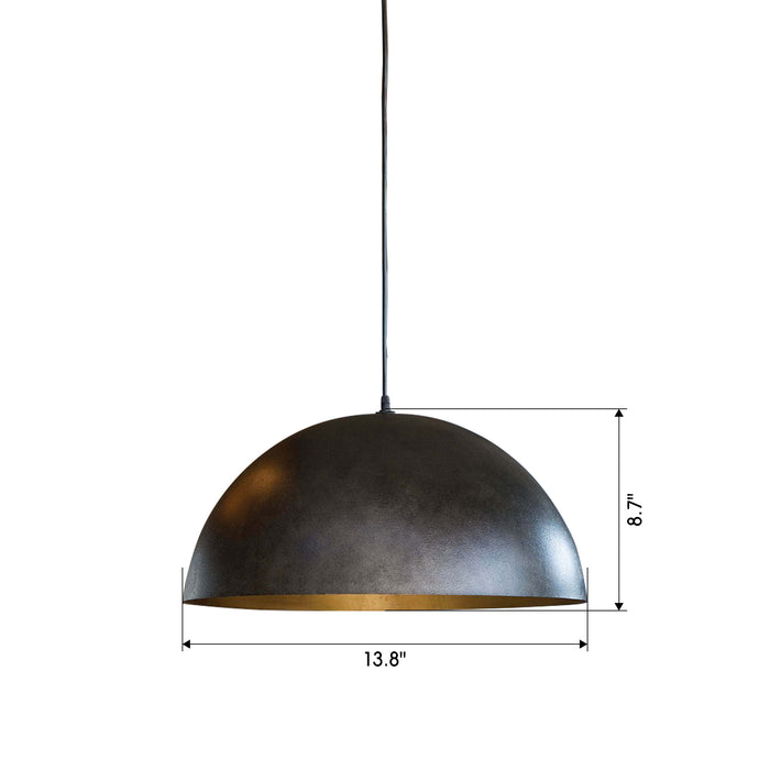 1-Light Farmhouse Black Pendant Light with Gold Finish for Kitchen With Adjustable Hanging Length