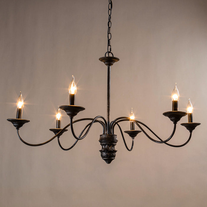 6-Light Industrial Pendant Lighting for Living Room