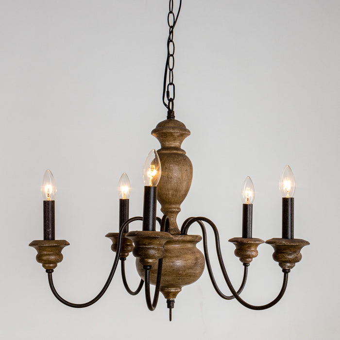 5-Light Brown Farmhouse Vintage Pendant Lighting