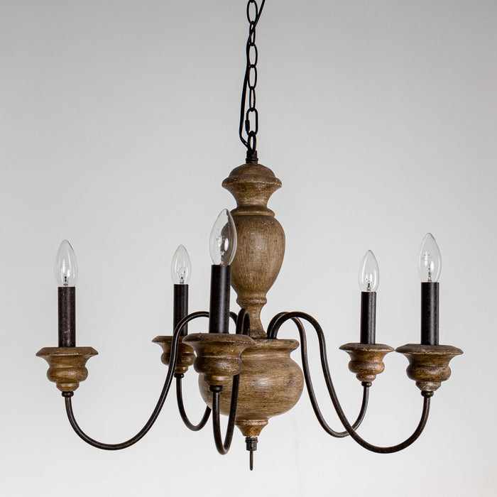 5-Light Brown Farmhouse Vintage Pendant Lighting