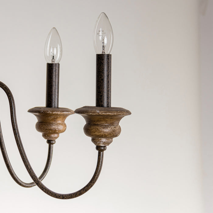 5-Light Brown Farmhouse Vintage Pendant Lighting