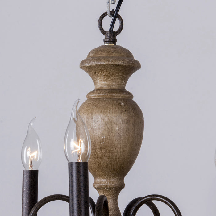 5-Light Brown Farmhouse Vintage Pendant Lighting