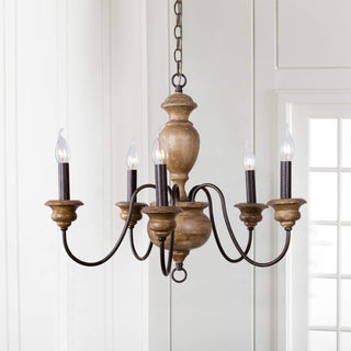 5-Light Brown Farmhouse Vintage Pendant Lighting