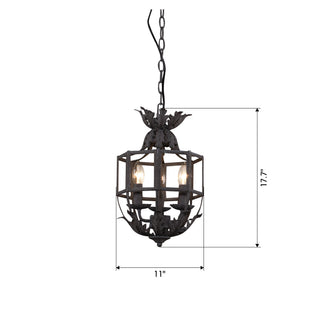 3-Light Retro Personality Restaurant Chandelier Nordic Pendant Lighting With Adjustable Hanging Length