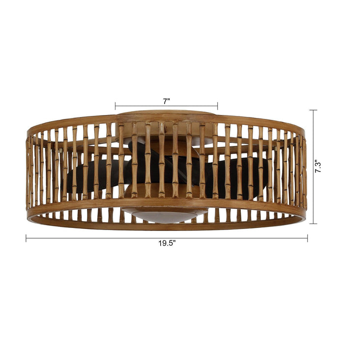 20" Farmhouse DC Motor Flush Mount Reversible Ceiling Fan with LED Lighting and Remote Control