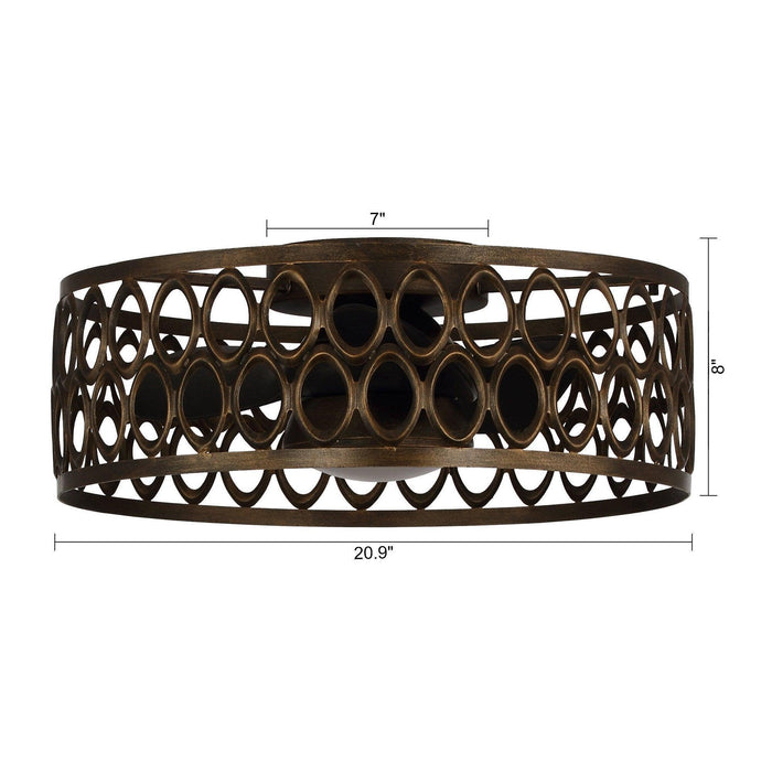 21" Kanpur Farmhouse Flush Mount Reversible Ceiling Fan with LED Lighting and Remote Control