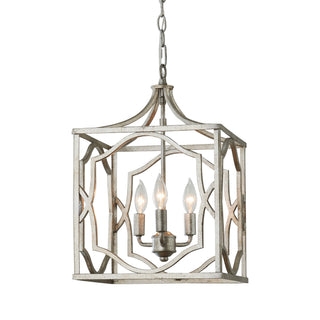 3-Light / 4-Light Hamptons Vintage Lantern Square Chandelier with Adjustable Hanging Length