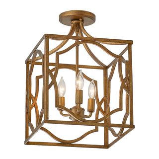 3-Light / 4-Light Hamptons Vintage Lantern Square Chandelier with Adjustable Hanging Length