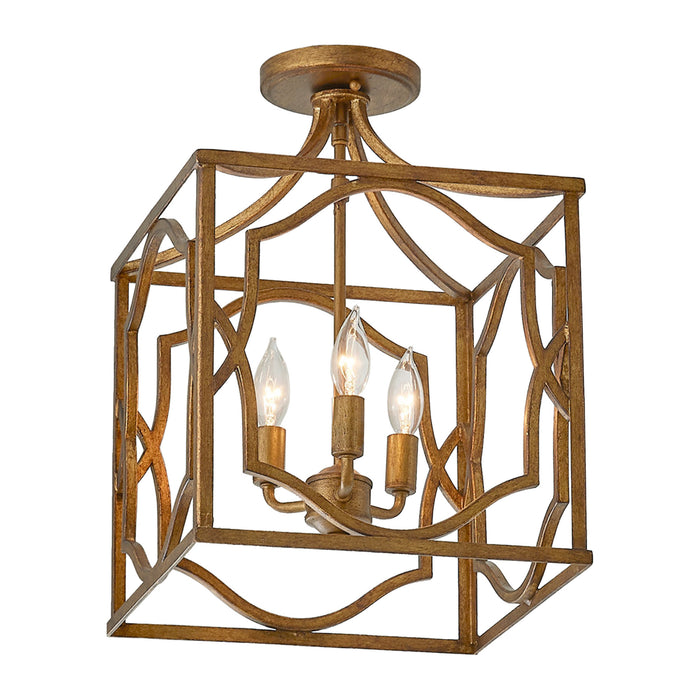 3-Light / 4-Light Vintage Traditional Lantern Square Chandelier with Adjustable Hanging Length