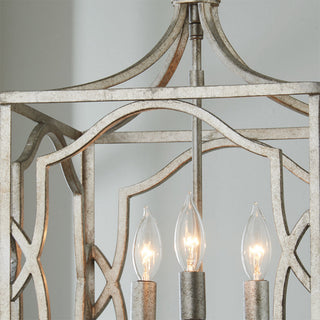 3-Light / 4-Light Hamptons Vintage Lantern Square Chandelier with Adjustable Hanging Length