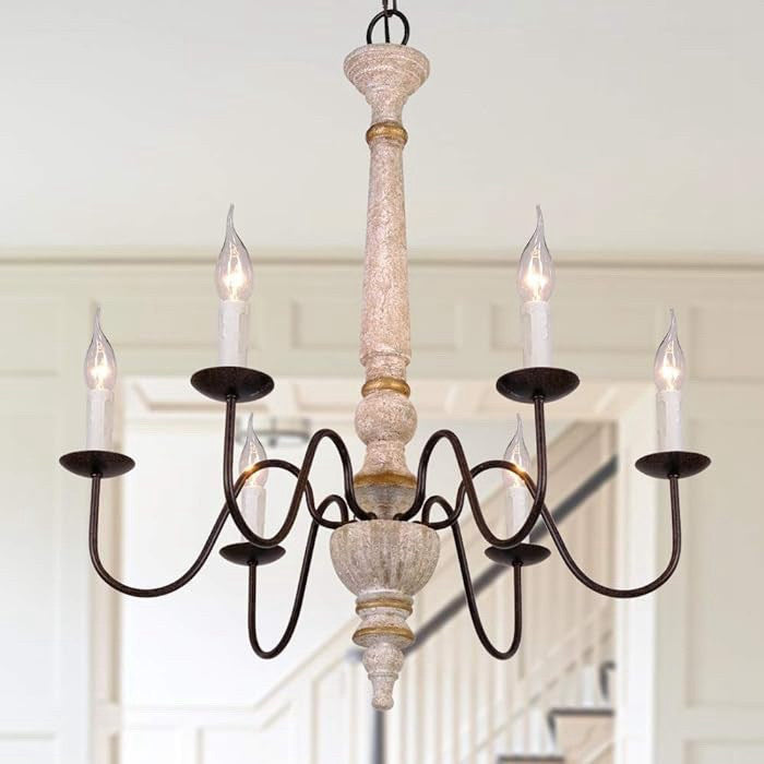 6-Light Traditional Pendant Lighting in Kitchen with Adjustable Hanging Length