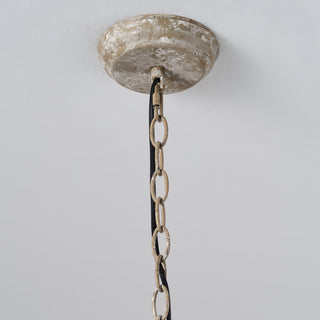 6-Light Brown Farmhouse Pendant Lighting with Leaves Style With Adjustable Length Chain