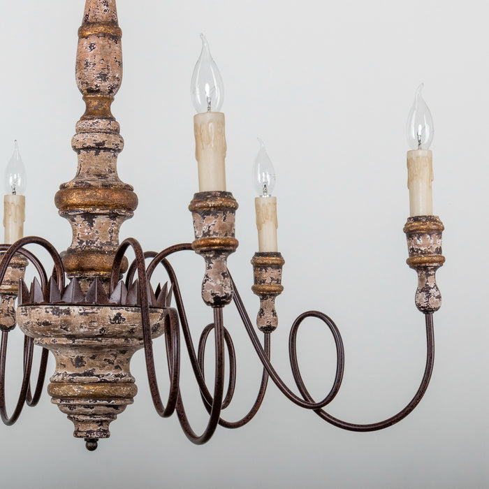 6-Light Farmhouse Chandelier in Dining Room with Adjustable Hanging Length