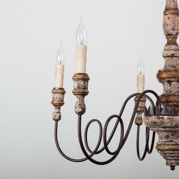 6-Light Farmhouse Chandelier in Dining Room with Adjustable Hanging Length