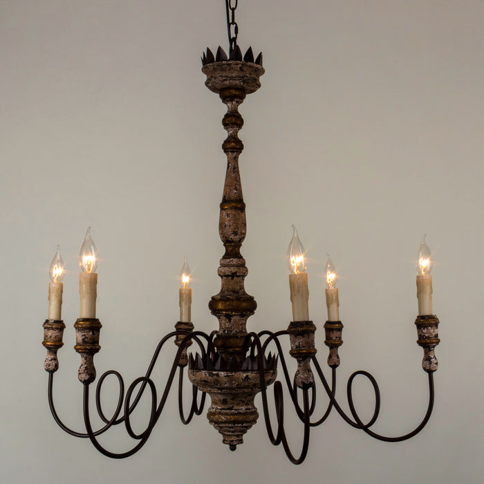 6-Light Farmhouse Chandelier in Dining Room with Adjustable Hanging Length