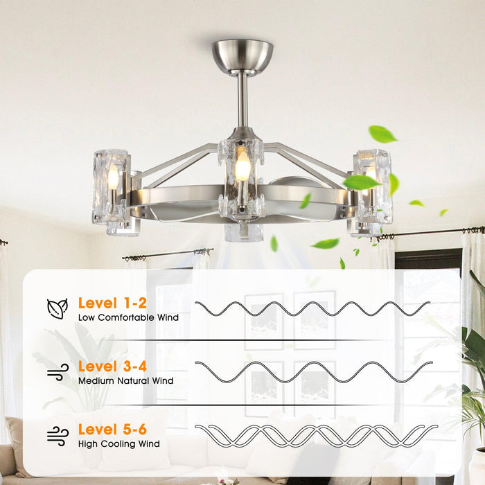 34" Bucholz Modern DC Motor Brushed Nickel Downrod Mount Reversible Ceiling Fan with LED Lighting and Remote Control