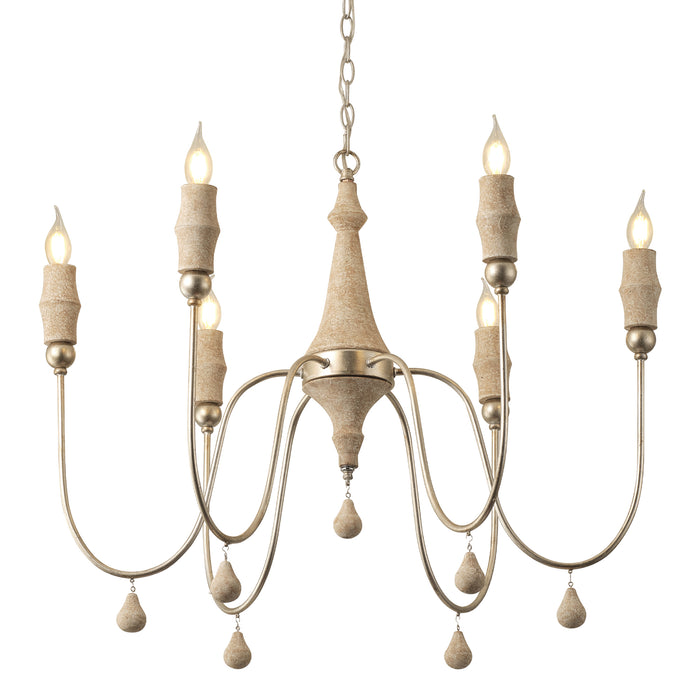 6-Light Farmhouse Chandelier French Country Pendant Lighting