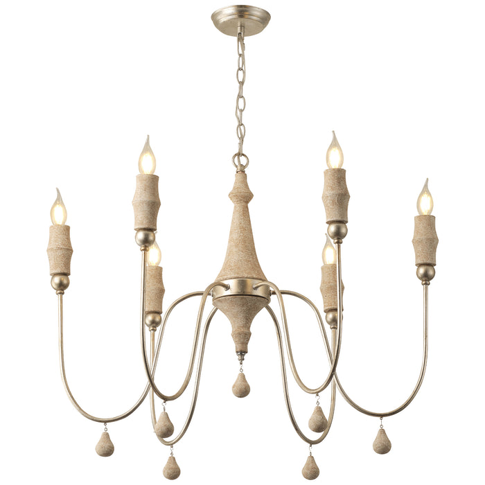 6-Light Farmhouse Chandelier French Country Pendant Lighting