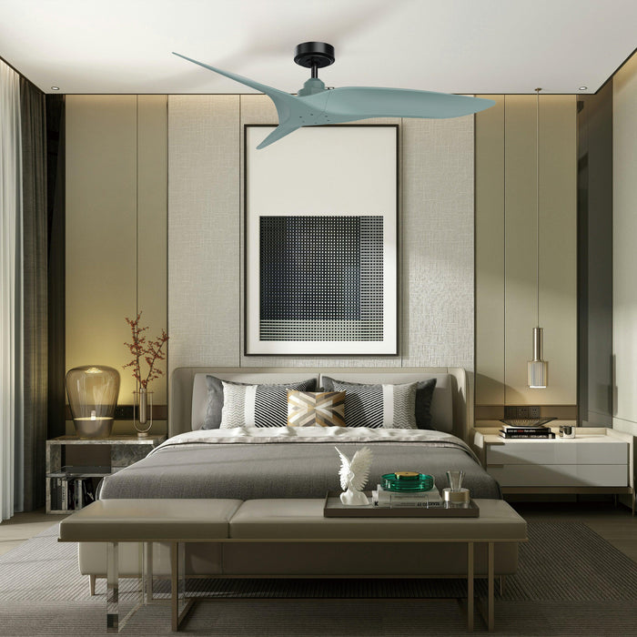 52" Punjab Industrial DC Motor Downrod Mount Reversible Ceiling Fan with Remote Control