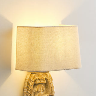 American Country Wood Wall Lighting Nordic Minimalist Fabric Bedroom Bedside Lamp Pastoral Retro Corridor Stairs