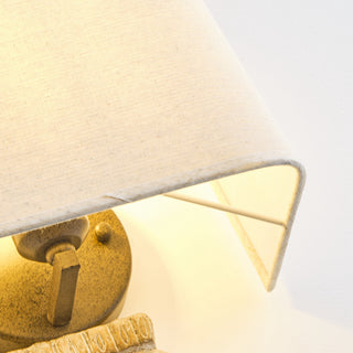 American Country Wood Wall Lighting Nordic Minimalist Fabric Bedroom Bedside Lamp Pastoral Retro Corridor Stairs
