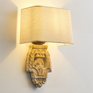 American Country Wood Wall Lighting Nordic Minimalist Fabric Bedroom Bedside Lamp Pastoral Retro Corridor Stairs